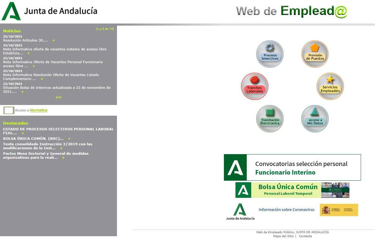 Web del Empleado Andaluz Junta de Andalucía