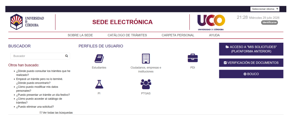 Secretaria virtual de la UCO