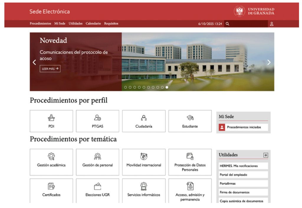 Secretaria virtual de la UGR